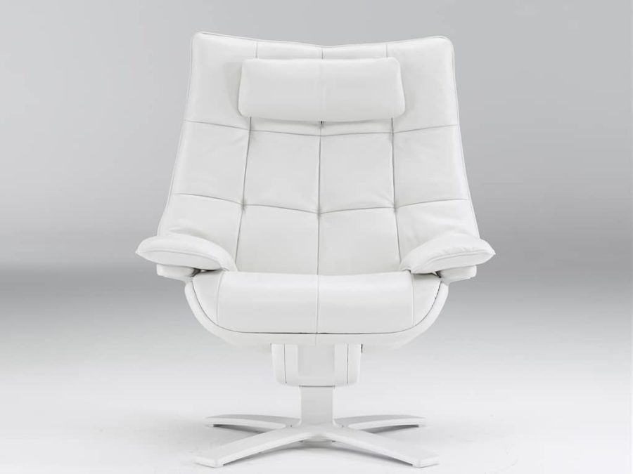 Natuzzi Re-Vive Quilted Queen White Recliner - Image 2