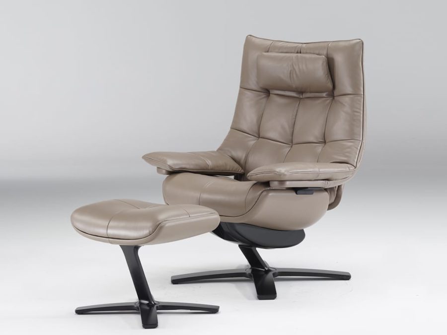 Natuzzi Re-Vive Quilted King Recliner & Footstool