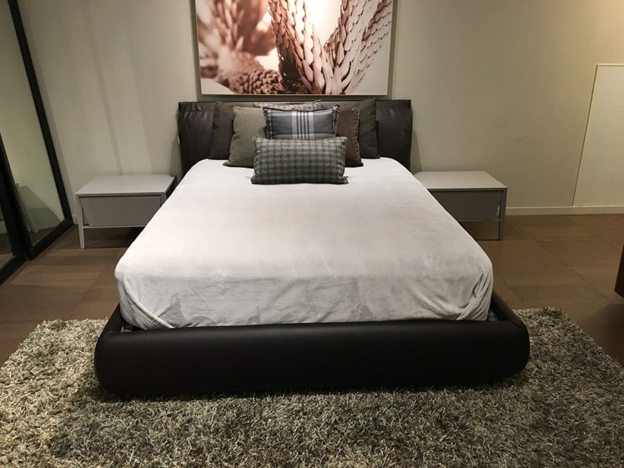 Bontempi Malou Bed Queen - Brown Ecoleather