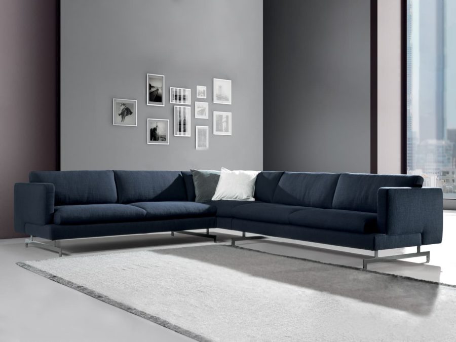 natuzzi italia jeremy sectional blue fabric