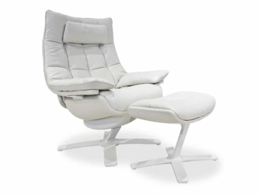 Natuzzi Re-Vive Quilted Queen White Recliner