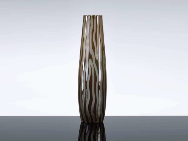 Cyan Mocha Etched Vase SM