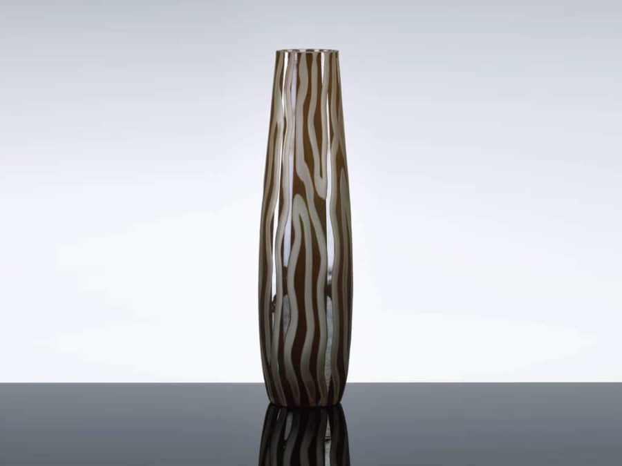 Cyan Mocha Etched Vase SM