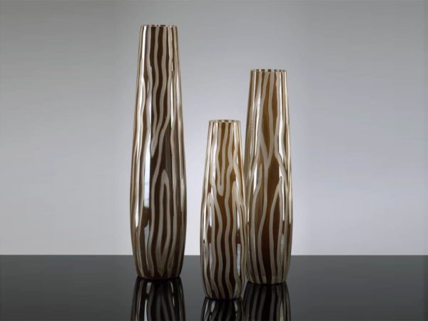 Cyan Mocha Etched Vase SM