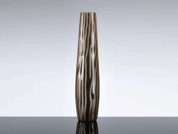 Cyan Mocha Etched Vase LRG