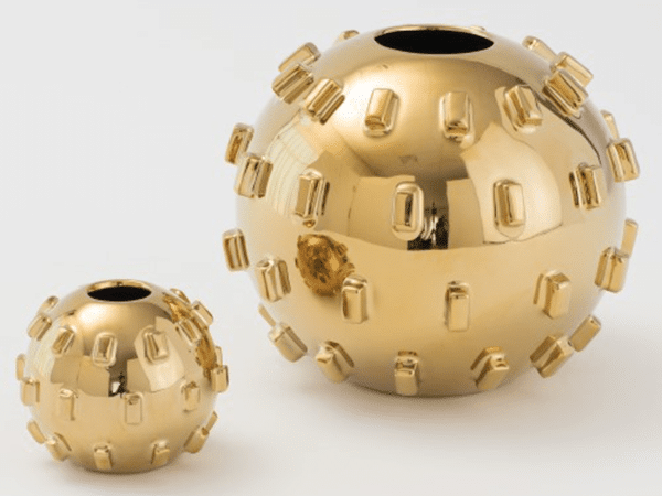 Global Views Small Thielo Vase-Gold
