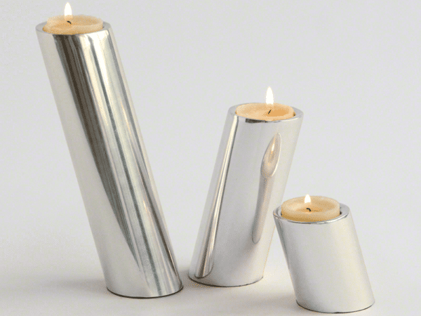Global Views S/3 Candleholders-Nickel