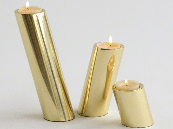 Global Views S/3 Candleholders-Brass