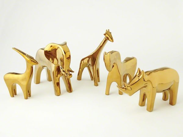 Global Views Rhino - Bright Gold