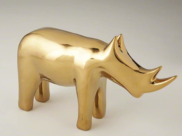 Global Views Rhino - Bright Gold