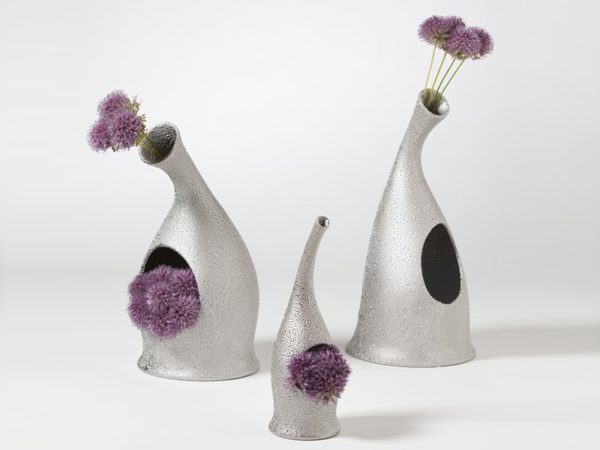 Global Views Lorca Vase Slvr Dots-Mini
