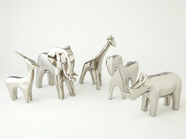 Global Views Rhino - Bright Silver