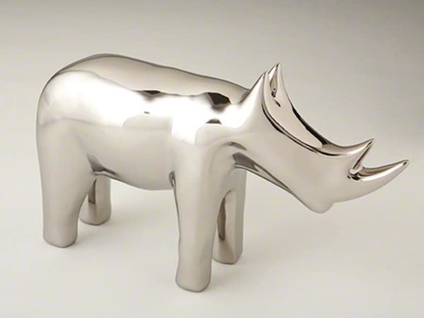 Global Views Rhino - Bright Silver