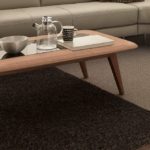 natuzzi editions chianti rectangular central table with glass top walnut finish room view