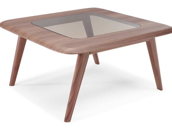 Natuzzi Editions Chianti Square Corner Table with Glass