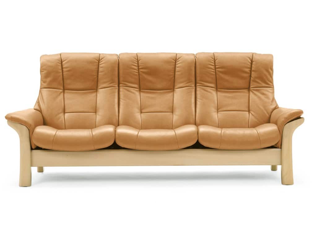 stressless buckingham 3-seat high-back sofa in tan color