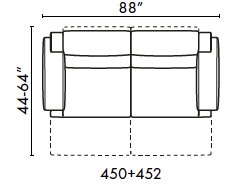 schematics for natuzzi italia Iago 2 cushion sofa