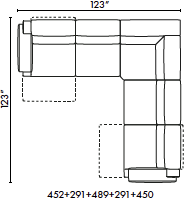 schematics for Natuzzi Italia Iago 5-piece sectional with 2 recliners