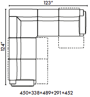 schematics for Natuzzi Italia Iago 5-piece sectional with 3 recliners