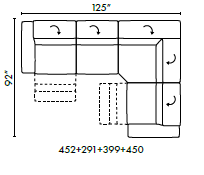 Natuzzi Italia Balance 4-piece sectional with 2 recliners