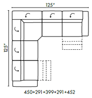 Natuzzi Italia Balance 5-piece sectional with 2 recliners