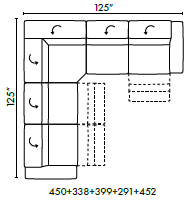 Natuzzi Italia Balance 5-piece sectional with 3 recliners