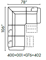 Natuzzi Italia Diesis 4-piece sectional with 2 recliners