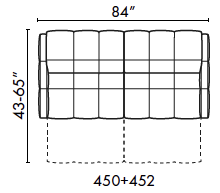 schematics for Natuzzi Italia Philo 2-cushion sofa with recliners