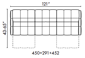 schematics for Natuzzi Italia Philo 3-cushion sofa with 2 recliners