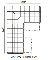 schematics for Natuzzi Italia Philo 4-piece sectional with 2 recliners