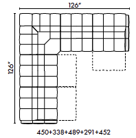 schematics for Natuzzi Italia Philo 5-piece sectional with 3 recliners