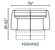 Natuzzi Italia Rock 2-cushion sofa with recliners