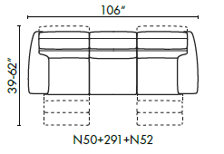 Natuzzi Italia Rock 3-cushion sofa with 2 recliners