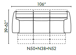 Natuzzi Italia Rock 3-cushion sofa with recliners