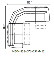 Natuzzi Italia Rock 5-piece sectional with 3 recliners