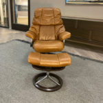 Stressless® Reno Signature Small Olive Brown Front View