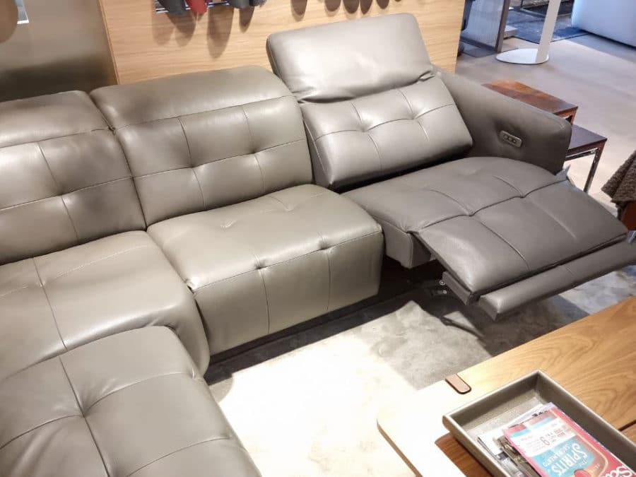 estro milano new triumph IS568 sectional showroom with seat reclined