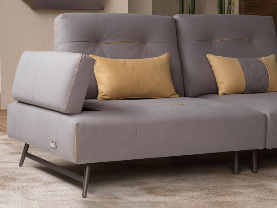 Estro Milano Manhattan L Sectional Dove - Image 3