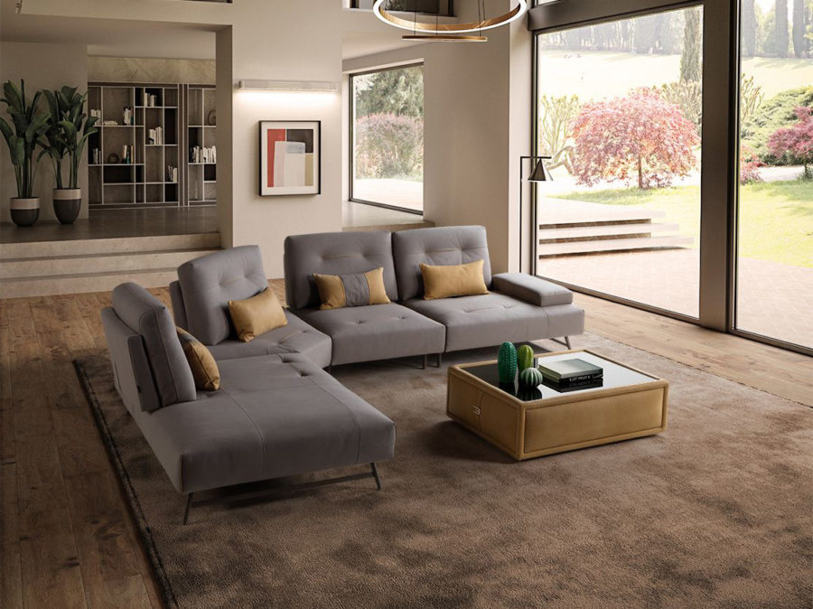 Estro Milano Manhattan L Sectional Dove - Image 4