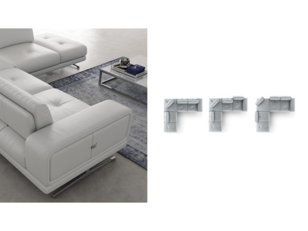 Estro Milano Spazio L Sectional Dash White