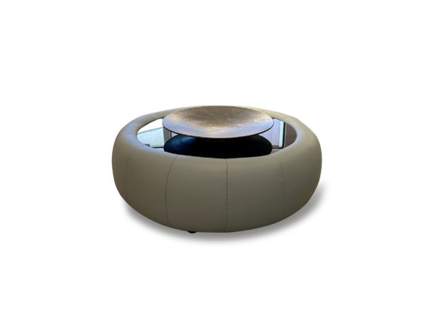 Estro Milano Zefiro Round Ottoman Grey