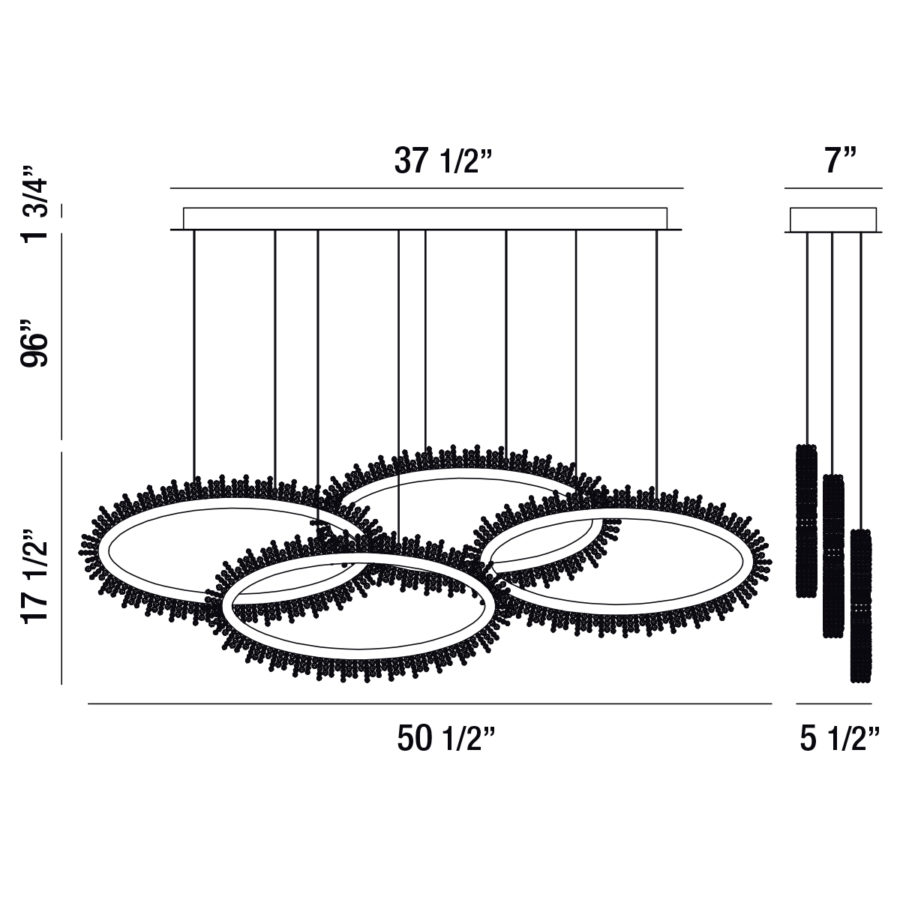 Eurofase Scoppia 51'' Linear Chandelier - Image 13