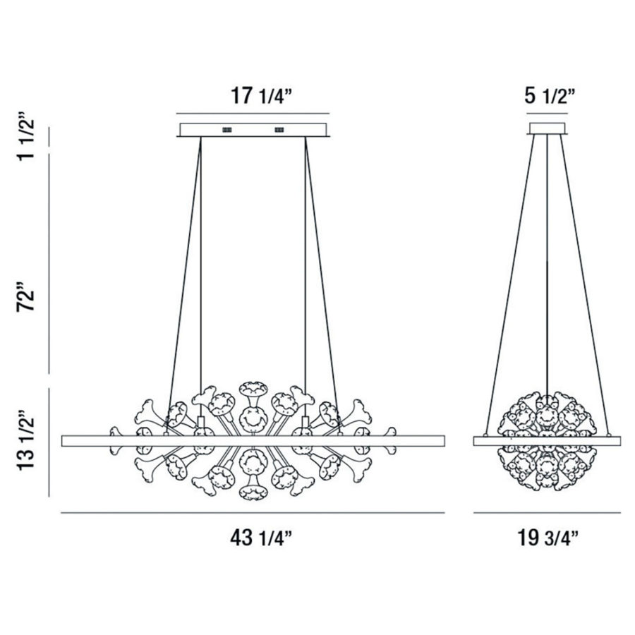 Eurofase Clayton 43'' Oval Chandelier - Image 7