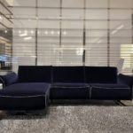 natuzzi italia milano sofa with chaise - room frontal view