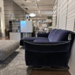 natuzzi italia milano sofa with chaise - room side view