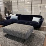 natuzzi italia milano sofa with chaise and ottoman - room side view