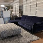 natuzzi italia milano sofa with chaise and ottoman - room corner view