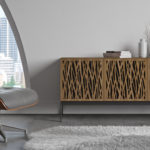 BDI 8777 Console Wheat Walnut - room view