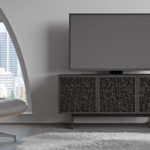 Elements 8777 media Console Ricochet Charcoal room view