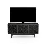 Elements Media Console 8777 BDI Ricochet Charcoal - front view with TV